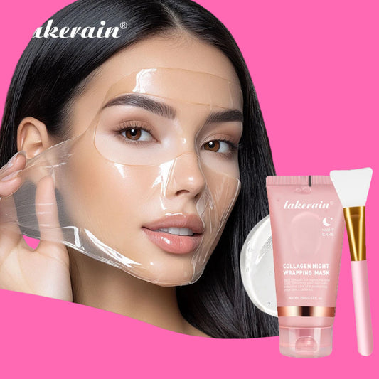 Collagen Wrapping Mask And Brush Set Rejuvenation Moisturize Brightening Korean Face Mask Make Glowy Skin Elasticity Facial Mask